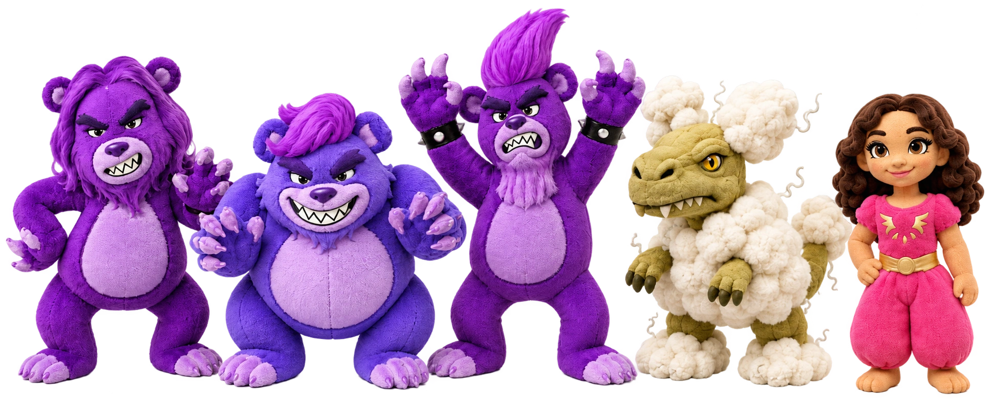 Future Dance With The Monster plush characters